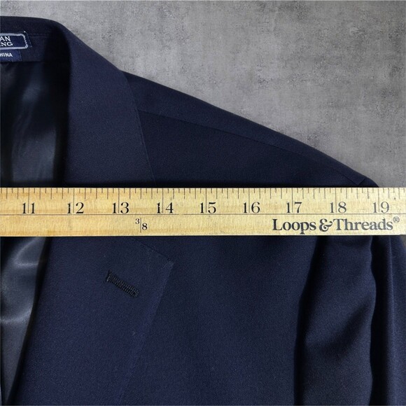 AMERICAN LIVING Men’s Navy Blazer 44R Sport Coat Two Button Jacket 100% WOOL - Picture 8 of 13